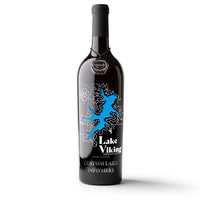 Lake Viking Custom Etched Wine Bottle