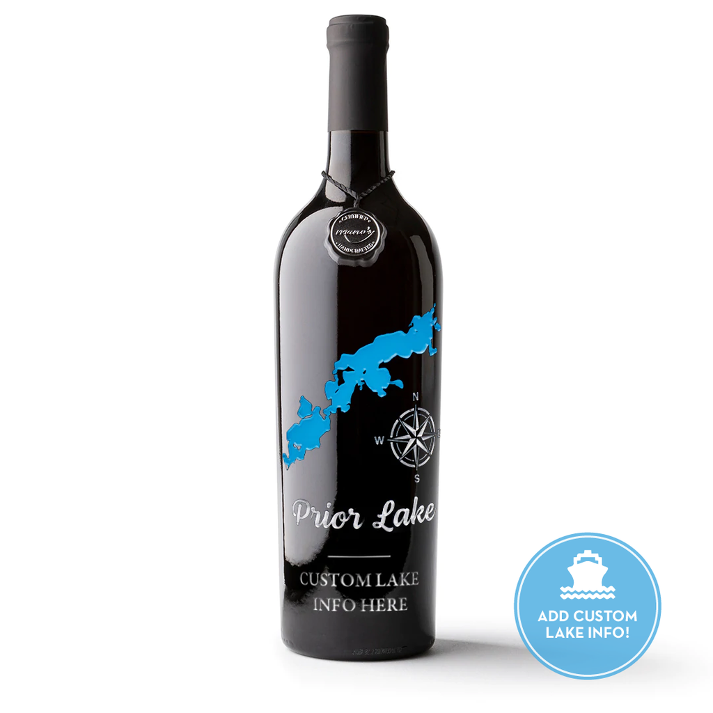 Prior Lake Custom Etched Wine