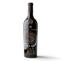 University of Missouri Commemorative Alumni Etched Wine Bottle