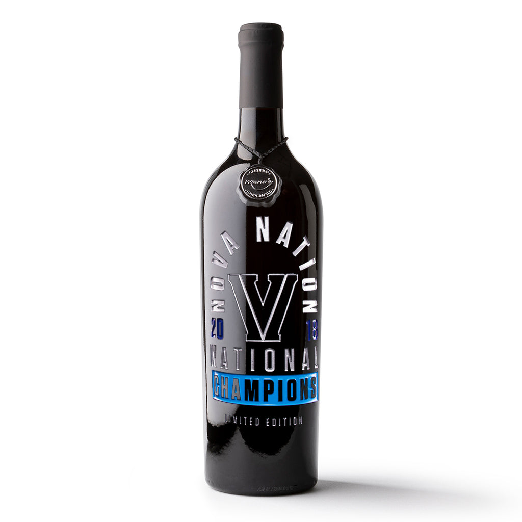 Villanova 2018 National Champions Nova Nation Etched Wine
