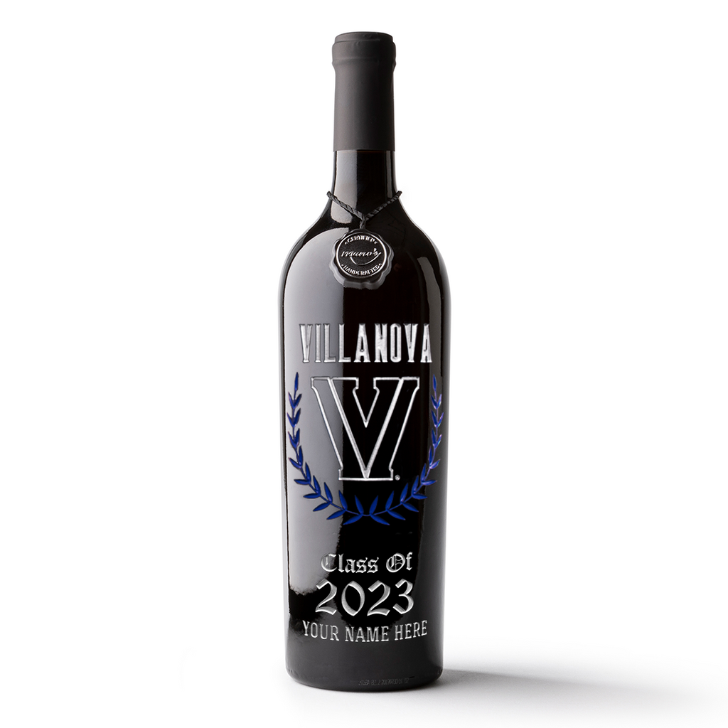 Villanova University Custom Alumni Etched Wine