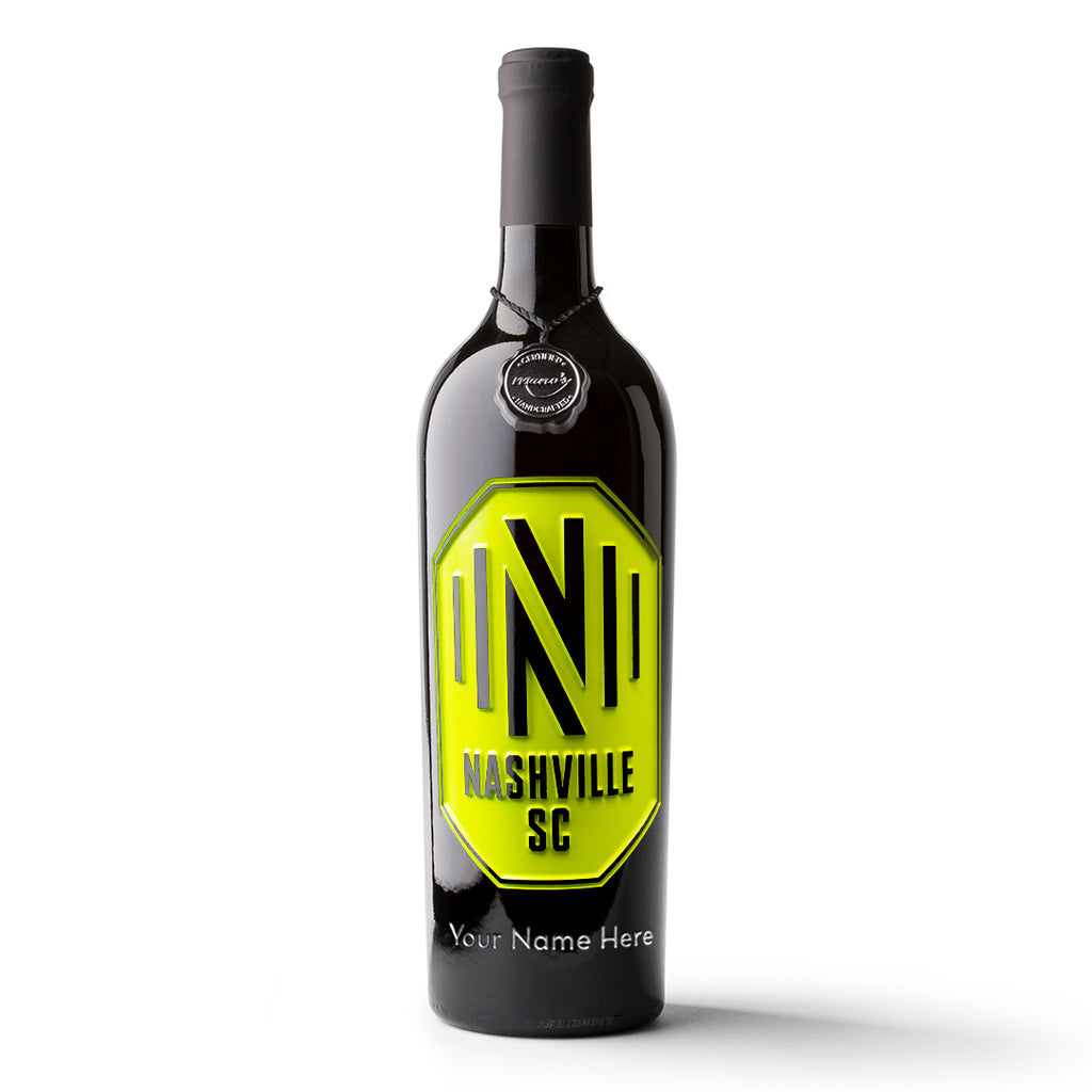 Nashville SC Custom Name Etched Wine