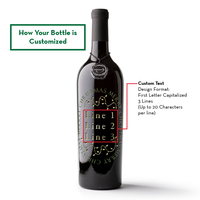 Merry Christmas Lights Custom Etched Wine Bottle