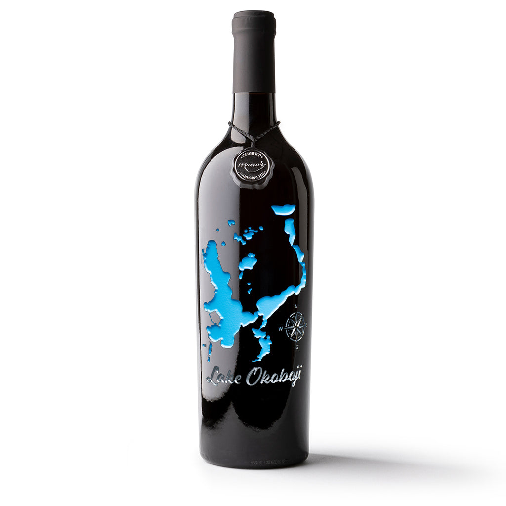 Lake Okoboji Etched Wine