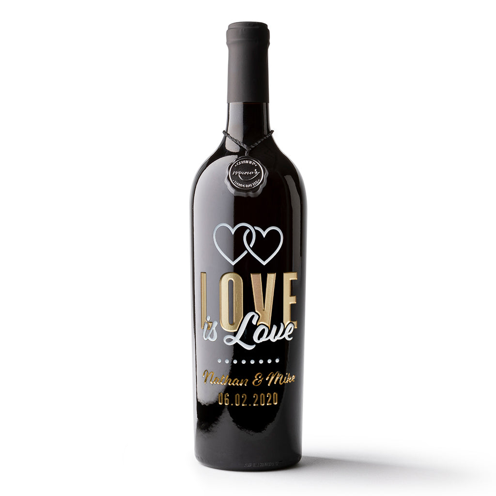 Love is Love Custom Etched Wine