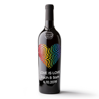 Pride Checkered Heart Custom Etched Wine