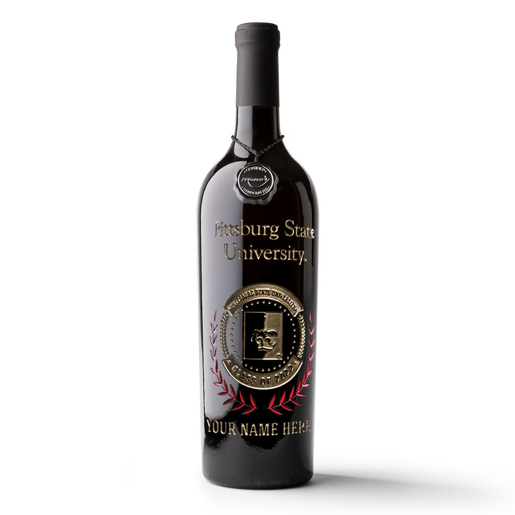 Pittsburg State University Custom Alumni Wine Bottle