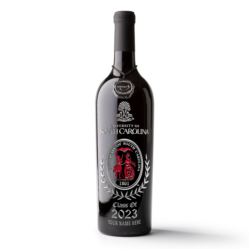 University of South Carolina Custom Alumni Etched Wine Bottle