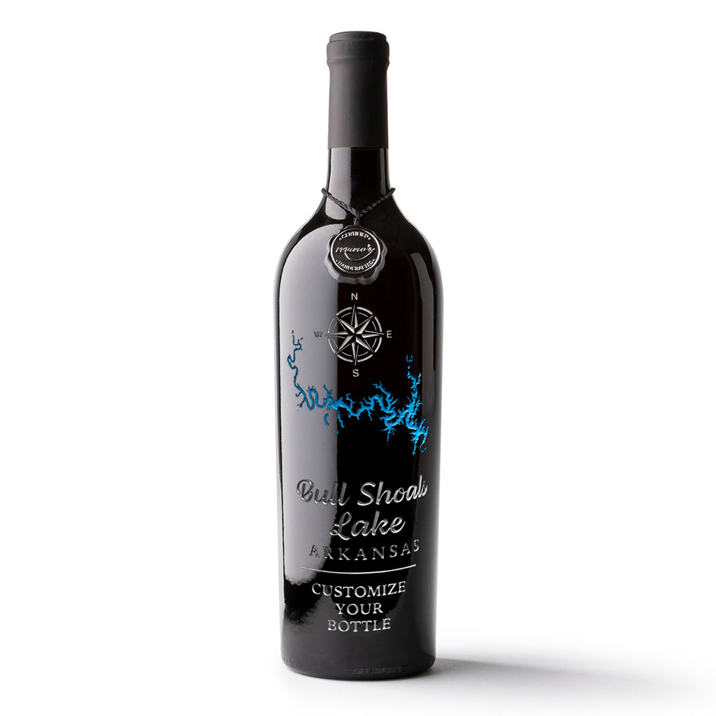 Bull Shoals Lake Custom Etched Wine