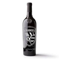 San Jose Earthquakes Logo Custom Name Etched Wine