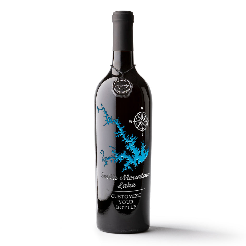 Smith Mountain Lake Custom Etched Wine