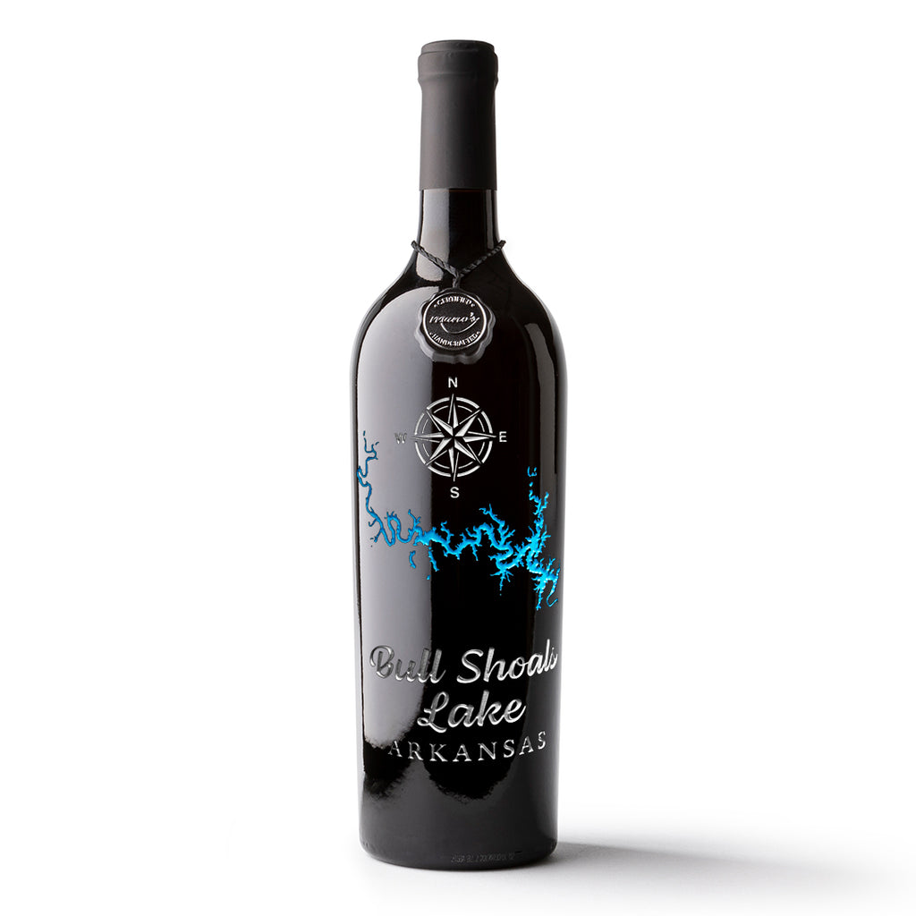 Bull Shoals Lake Etched Wine
