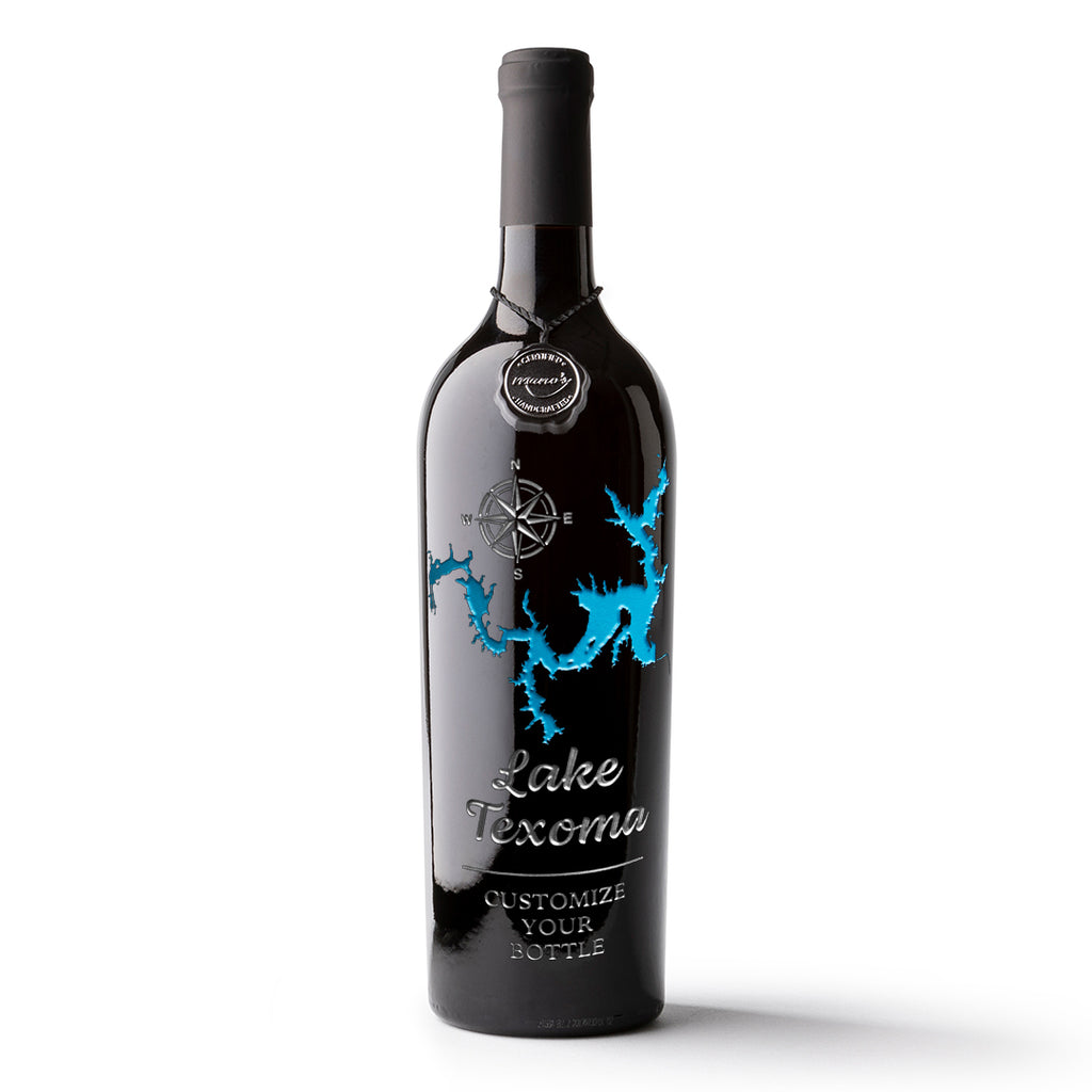 Lake Texoma Custom Etched Wine