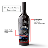 Creighton University Custom Alumni Etched Wine Bottle
