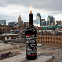 Georgia 2021 National Champions Poster Etched Display Bottle