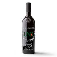 University of North Dakota Custom Alumni Etched Wine