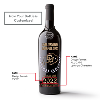 University of Colorado Custom Alumni Etched Wine