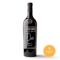 Capricorn Custom Etched Wine Bottle