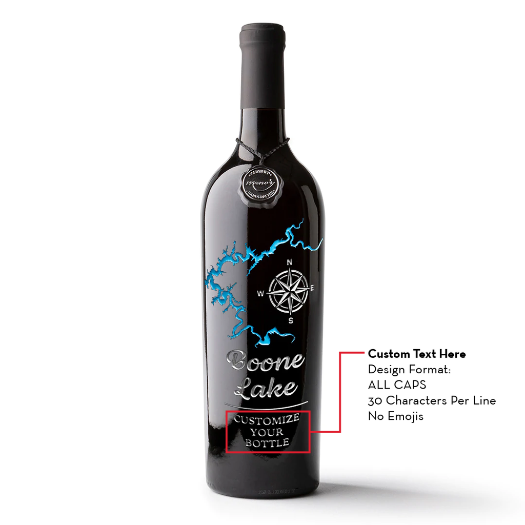 Boone Lake Custom Etched Wine