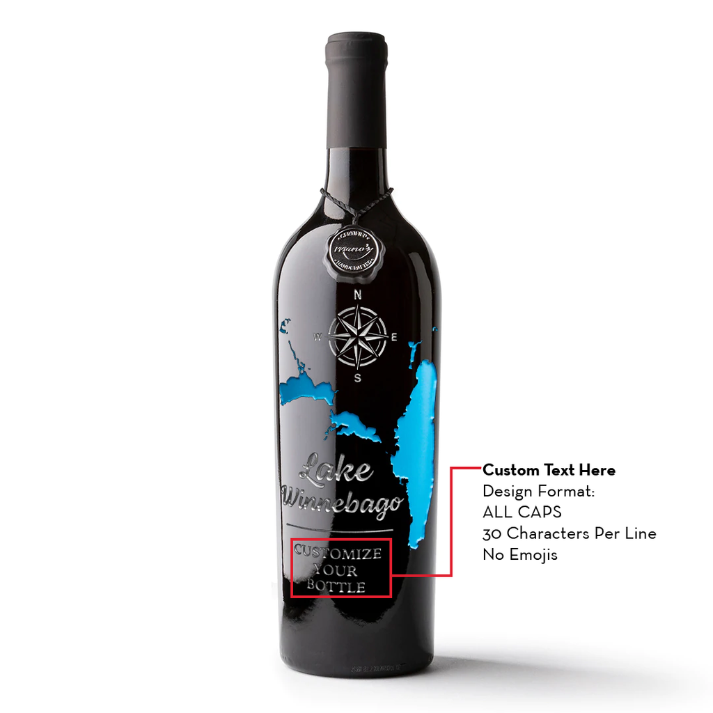 Lake Winnebago Custom Etched Wine