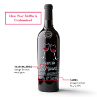 Cheers To You Custom Etched Wine Bottle