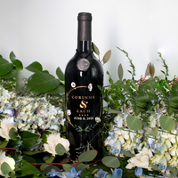 Wedding Floral Circle Custom Etched Wine