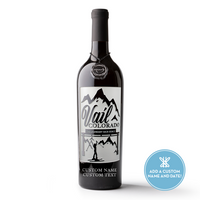 Vail Colorado Custom Legendary Back Bowls Etched Wine