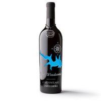 Lake Waukomis Custom Etched Wine