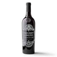 Classic Wedding Custom Etched Wine Bottle