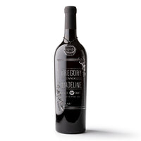 Wedding Flowers Custom Etched Wine Bottle