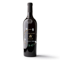 Wedding Floral Circle Custom Etched Wine