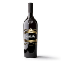 Wedding Emblem Custom Etched Wine Bottle