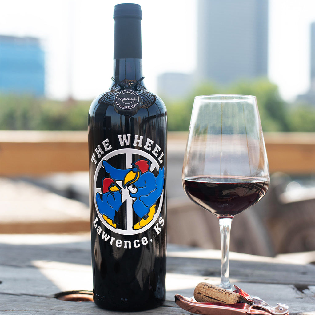 The Wheel Lawerence KS Etched Wine