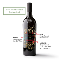 Celebration Circle Frame Custom Etched Wine Bottle