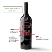 Wedding Flowers Custom Etched Wine Bottle