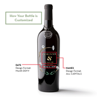 Wedding Floral Circle Custom Etched Wine
