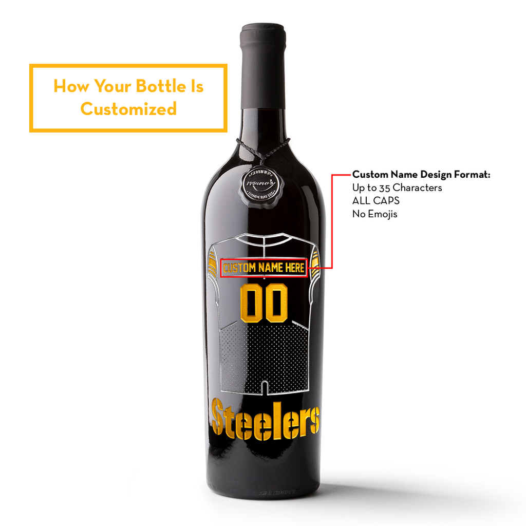 Pittsburgh Steelers Custom Jersey Etched Wine