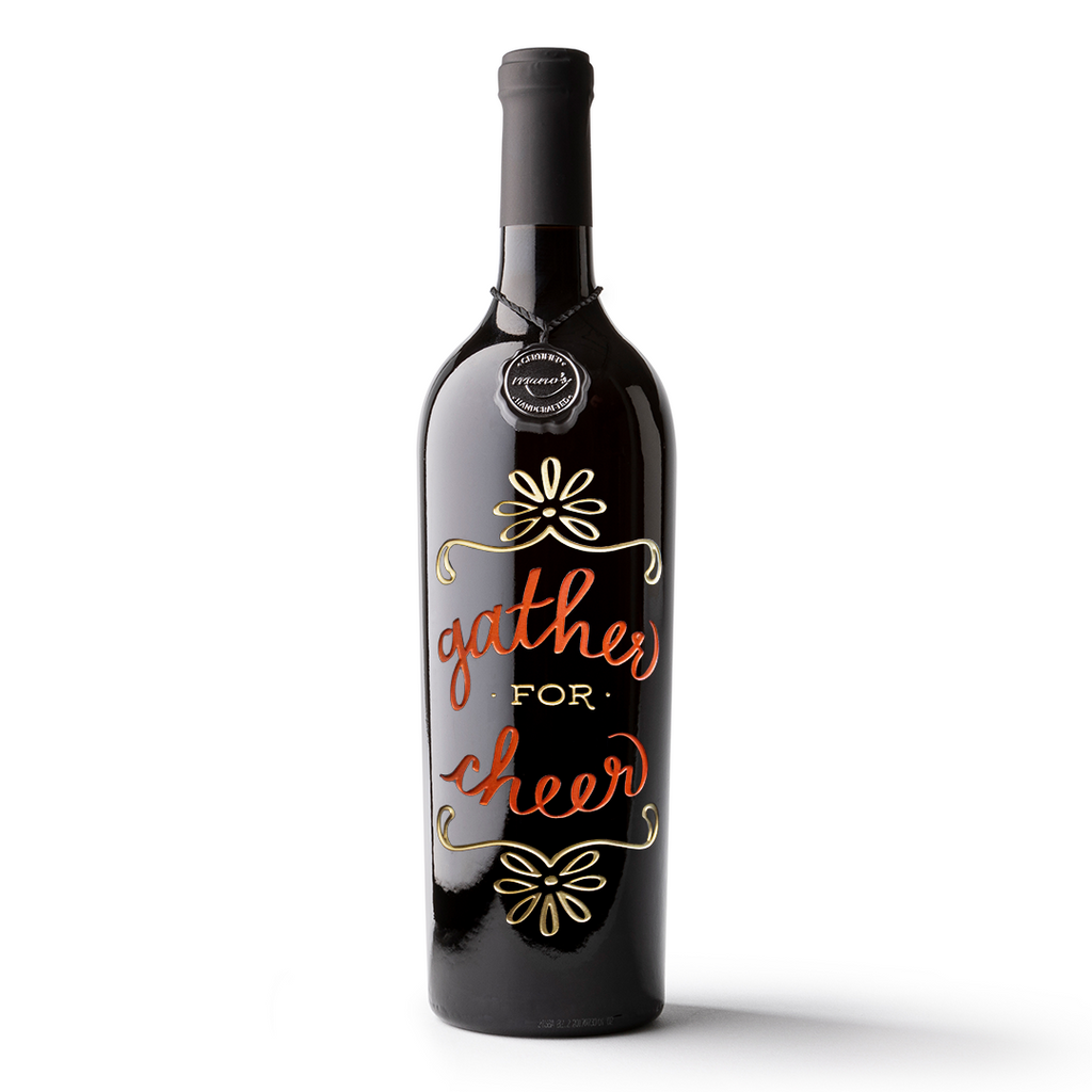 Gather for Cheer Etched Wine
