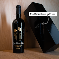 Custom Graduation Cap Etched Wine
