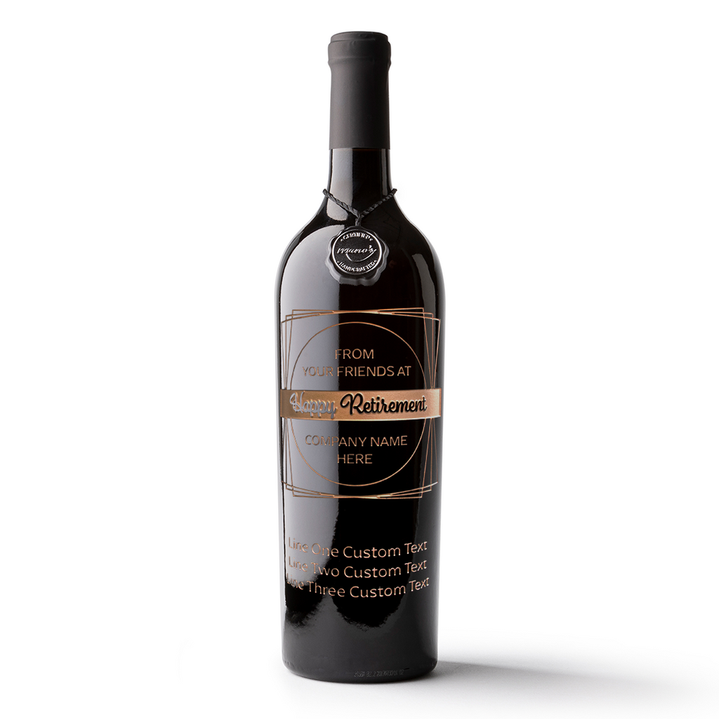 Happy Retirement Custom Etched Wine